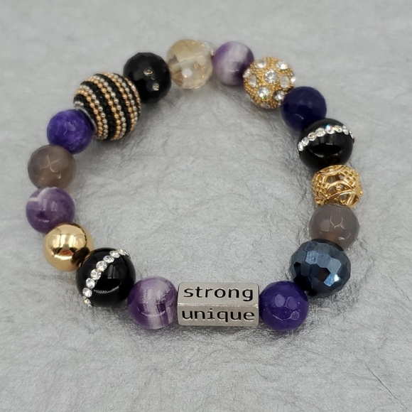 Alexa's Angels Purple Amethyst Stretch Bracelet - Picture 4 of 6